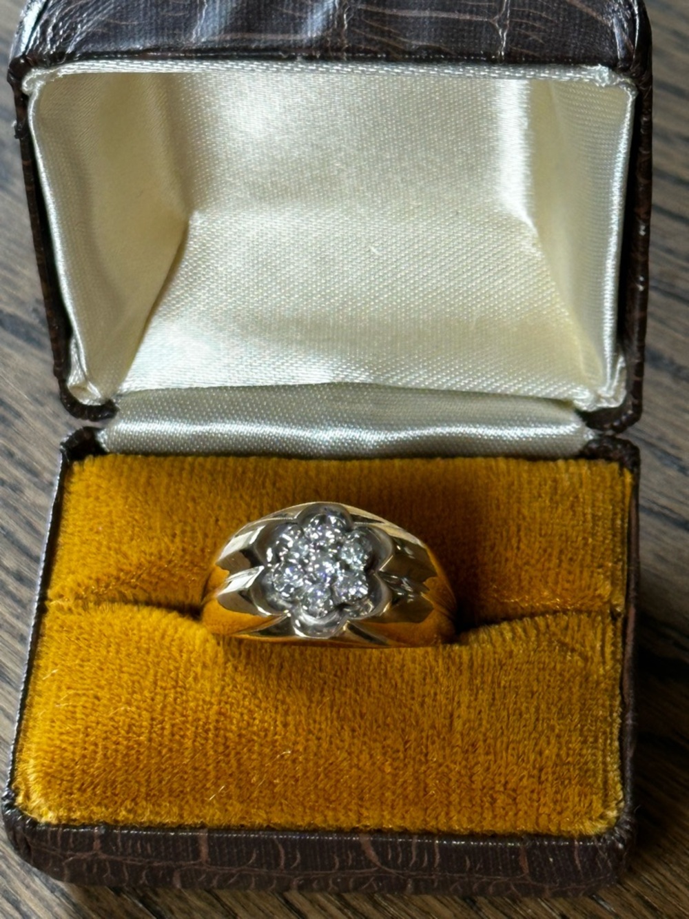 Men’s 10K Gold Diamond Cluster Ring 0.35 CT Size 12.25 – 7.58g
